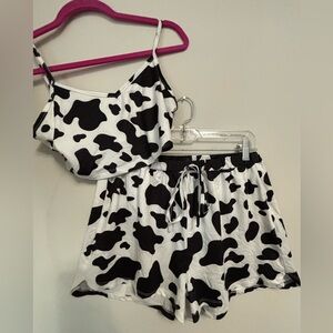 Cow Print Pajama Set Size L